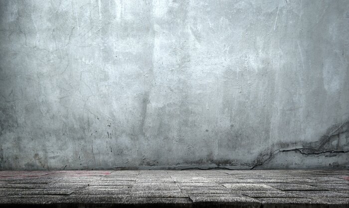 Papier peint  Mur en béton avec plancher