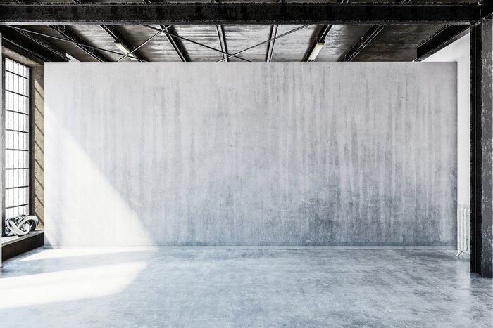 Papier peint  Mur en béton dans un bâtiment industriel
