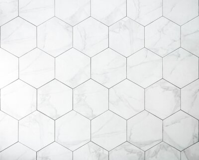 Papier peint  Mur en marbre avec carreaux hexagonaux