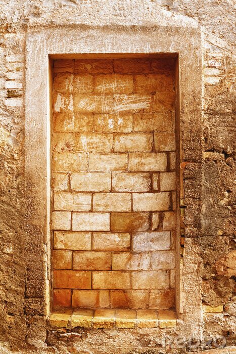 Papier peint  Mur fenêtre emmurée