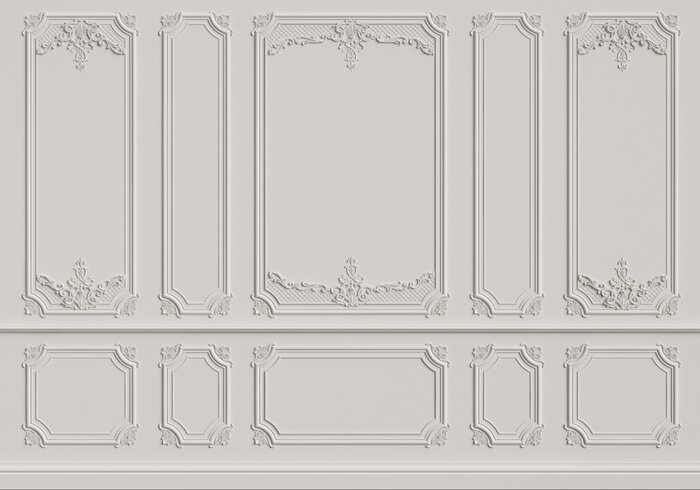 Papier peint  Mur intérieur classique avec moulures