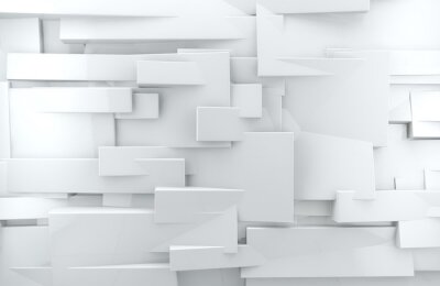 Mur motif abstrait blanc 3D