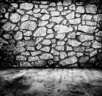 Mur pierre noir et blanc