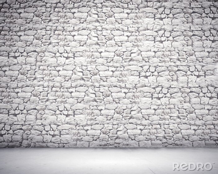 Papier peint  Mur pierres iirégulières claires
