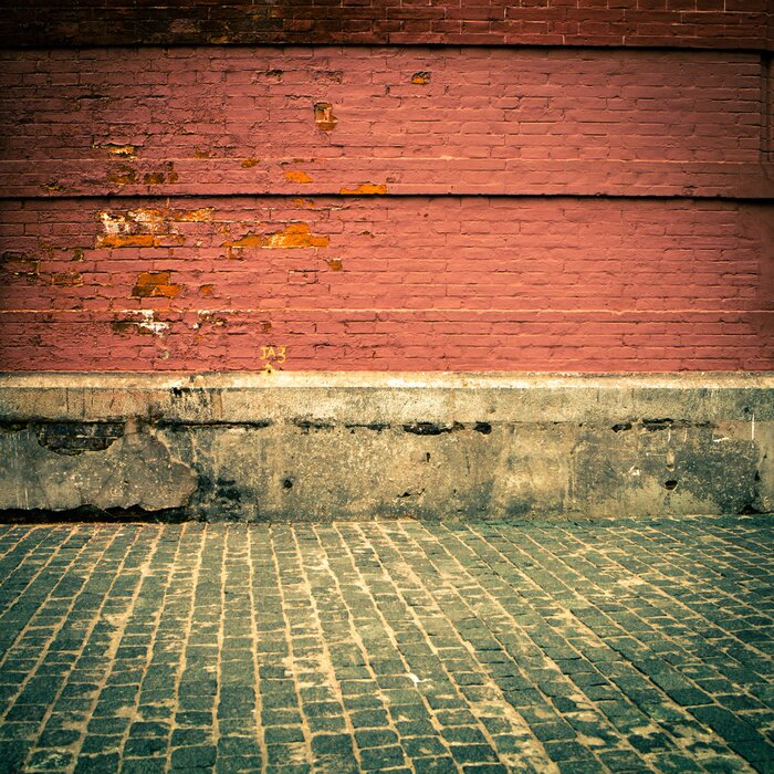 Papier peint  Mur rouge vieux quartier