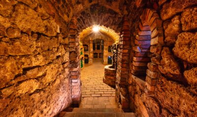 Papier peint  Murs en pierre entrée de domaine viticole