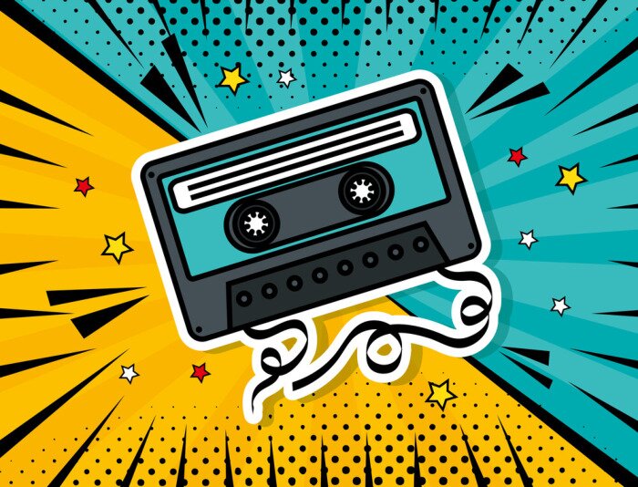 Papier peint  music cassette pop art style vector illustration design