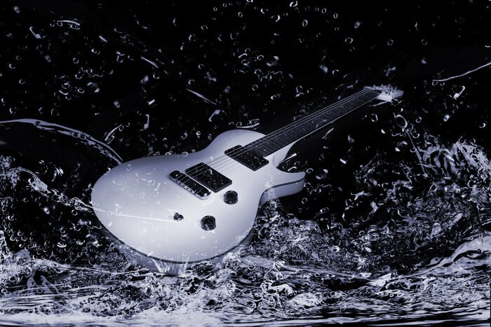 Papier peint  Musique et guitare sur l'eau