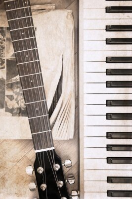 Papier peint  Musique : guitare et piano