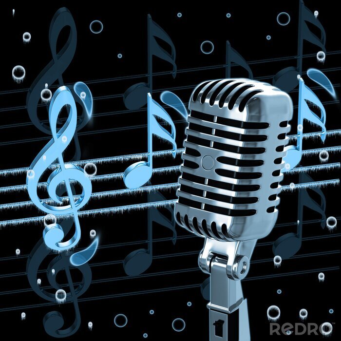 Papier peint  Musique vintage avec un microphone