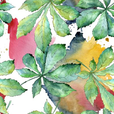 Papier peint  Nature avec des feuilles de châtaignier