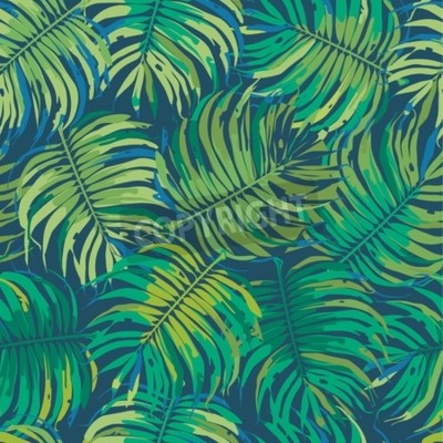 Papier peint  Nature avec feuilles tropicales