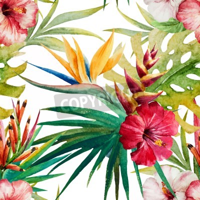 Papier peint  Nature et fleurs en aquarelle