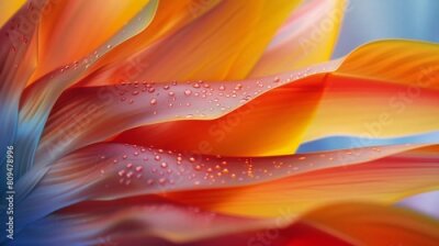 Papier peint  Nature's Brushstrokes: Macro details unveil the intricate patterns on the Strelitzia flower, a masterpiece of botanical artistry.