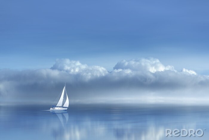 Papier peint  Navire à passagers dans un paysage de conte de fées