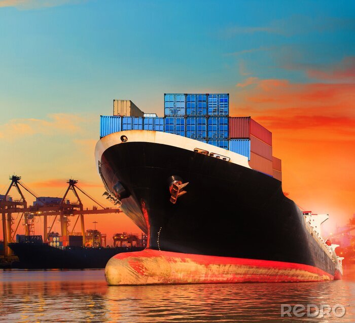Papier peint  navire commercial bic dans l'importation, l'exportation utilisation de quai pour les navires Transpo