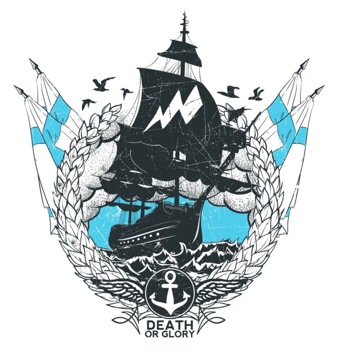 Papier peint  Navire pirate noir