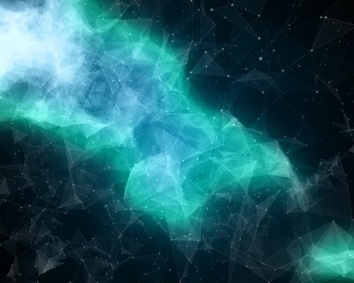 Papier peint  Nébuleuse bleue et verte dans l'espace