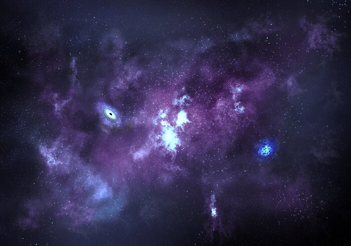 Papier peint  Nébuleuse violette dans l'espace