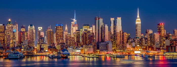 Papier peint  New York City Manhattan skyline view dans la nuit