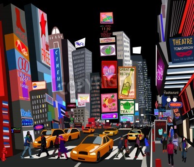 Papier peint  New York image graphique taxis