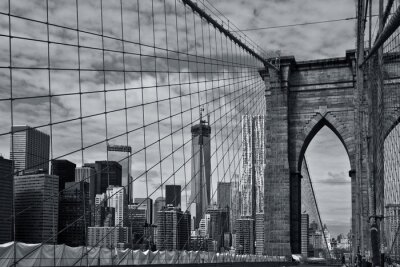 Papier peint  New York noir et blanc pont