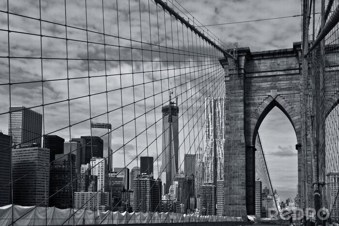 Papier peint  New York noir et blanc pont