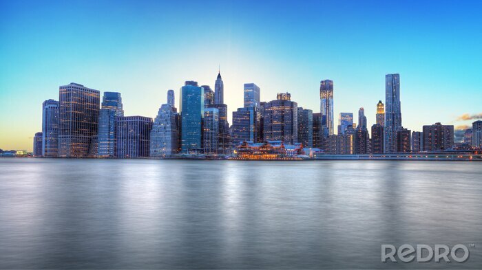 Papier peint  New York paysage bleu