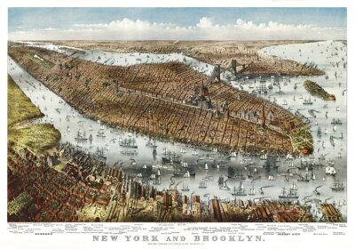 Papier peint  New York plan historique