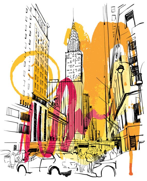 Papier peint  New York Sketch
