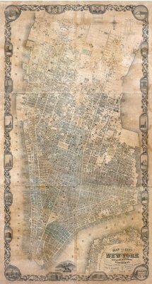 Papier peint  New York sur une vieille carte