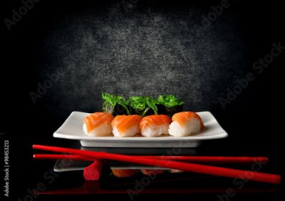 Papier peint  Nigiri au saumon