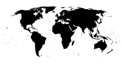 Noir carte mondiale fichier vectoriel de EPS8 isolé