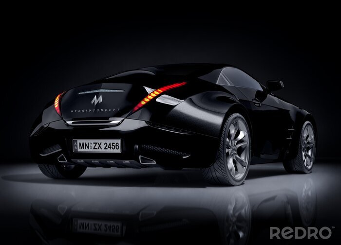 Papier peint  Noir voiture de sport. Conception de la voiture sans marque.