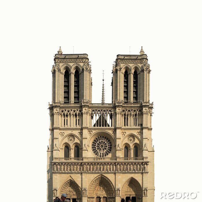Papier peint  Notre-Dame sur fond blanc