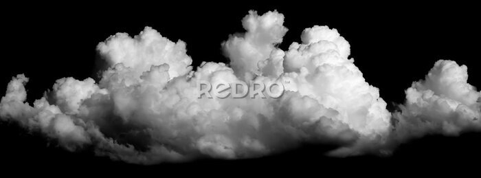 Papier peint  Nuages blancs sur fond noir