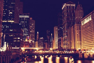 Papier peint  Nuit à Chicago