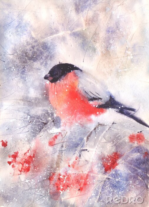 Papier peint  Oiseau sur un fond flou