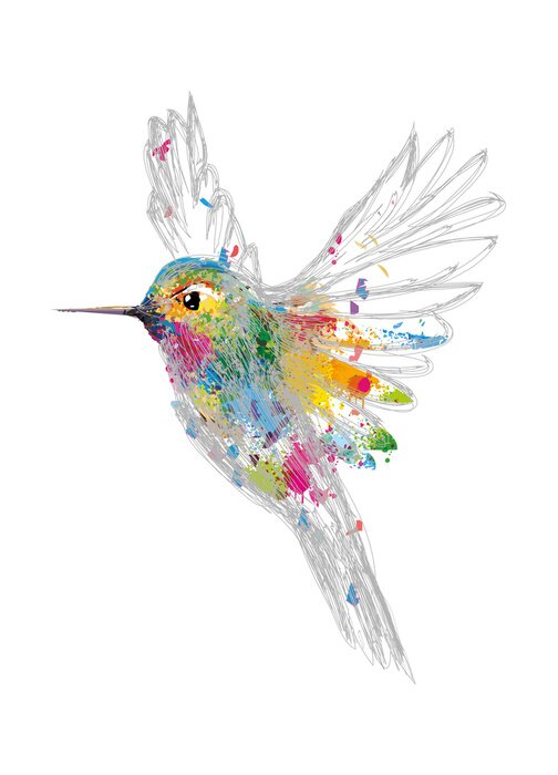 Papier peint  Oiseau version dessin