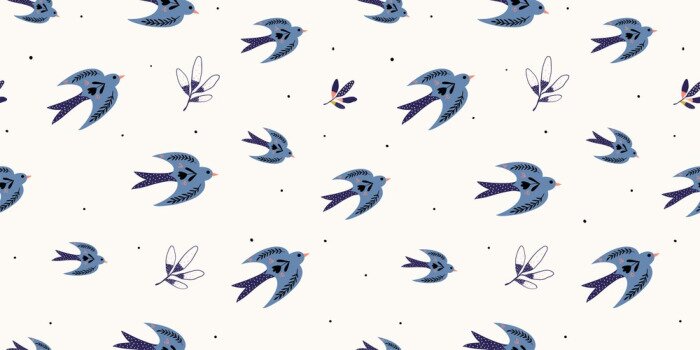 Papier peint  Oiseaux bleus dans le ciel