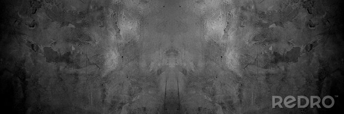 Papier peint  Old wall texture cement dark black gray panorama background abstract grey color design are light with white gradient background.