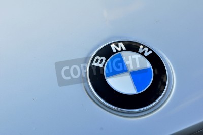 Papier peint  Oldtimerrallye Tatry - Course internationale, la Slovaquie -août 2009: BMW badge automatique sur la carrosserie d'un véhicule BMW vintage.