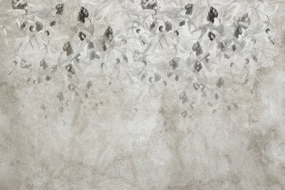 Papier peint  Olivier sur fond gris texturé