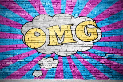 OMG Comic  Ziegelsteinmauer Graffiti