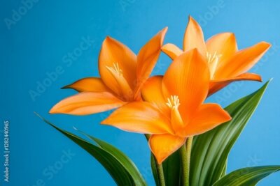 Papier peint  Orange strelitzia reginae tropical flower clip art