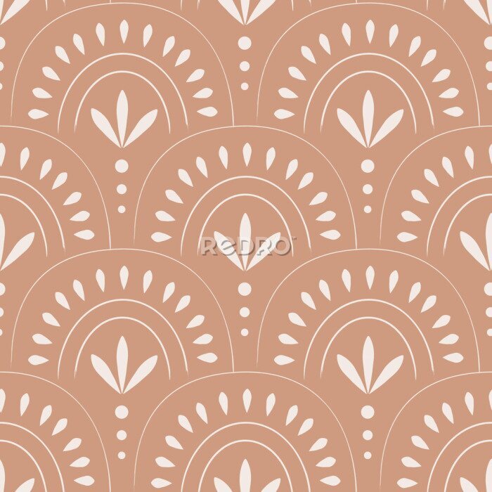 Papier peint  Ornement Boho dans des tons de terre