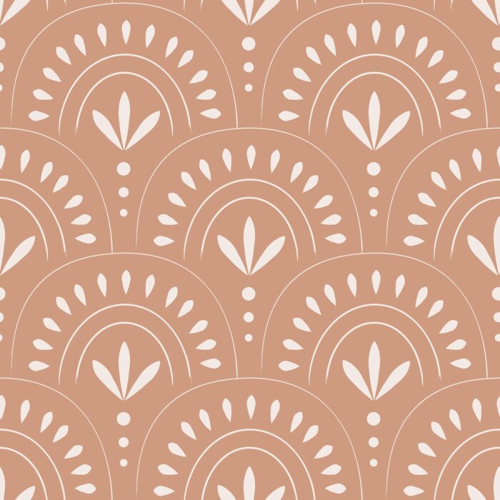 Papier peint  Ornement Boho dans des tons de terre