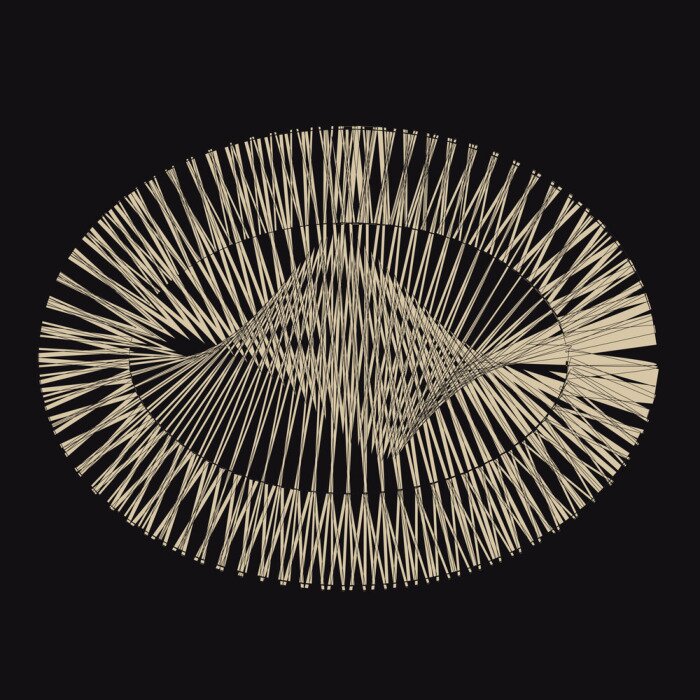 Papier peint  Ornement de montagne sur fond noir