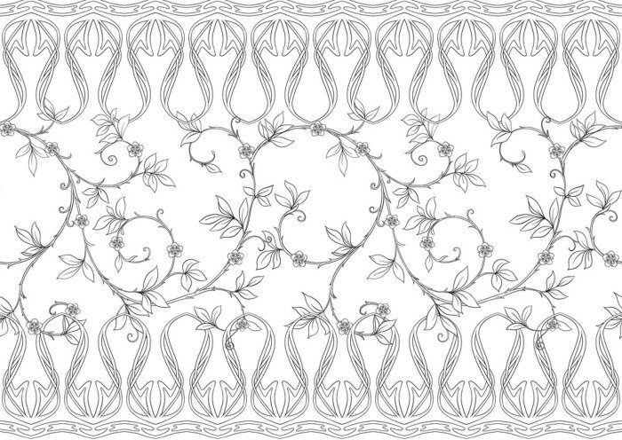 Papier peint  Ornement floral classique