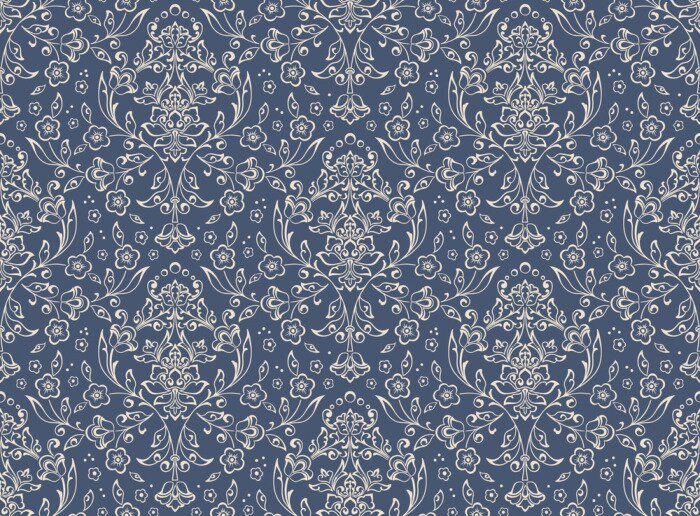 Papier peint  Ornement floral dense